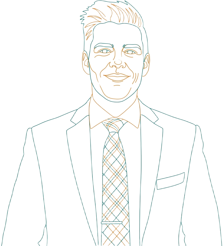 Line drawing of Artur Kovalkov